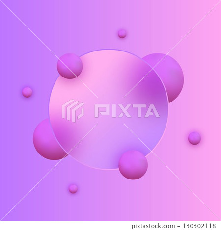 Dynamic geometric design in trendy glass morphism style with purple-pink spheres. Eps 10 Dynamic geometric design in trendy glass morphism style with purple-pink spheres. Eps 10 130302118
