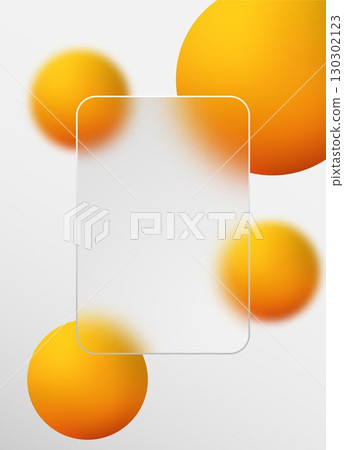 Modern abstract background with a glass morphism effect and volumetric yellow spheres. Eps 10 Modern abstract background with a glass morphism effect and volumetric yellow spheres. Eps 10 130302123