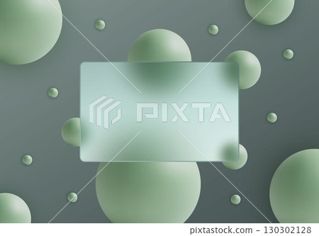 Modern design with a glass morphism effect on a dark gray background with green spheres. Eps 10 Modern design with a glass morphism effect on a dark gray background with green spheres. Eps 10 130302128