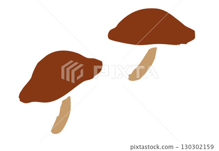 Simple hand-drawn shiitake mushroom 130302159