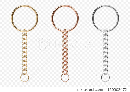 Vector 3d Realistic Lobster Clasp Keychain Set with Chain. Gold, Bronze and Silver Keychain Hook for Jewelry Making, DIY Craft, Bag Accessories, Key Holder Clip, Purse Hardware, Accessory Design Vector 3d Realistic Lobster Clasp Keychain Set with Chain. Gold, Bronze and Silver Keychain Hook for Jewelry Making, DIY Craft, Bag Accessories, Key Holder Clip, Purse Hardware, Accessory Design 130302472