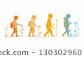 Children walking amongst wildflowers gradient silhouettes 130302960