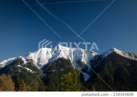 Snowy Mountain Landscape in the Bavarian Alps, Germany  130303696