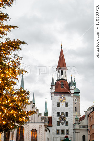 Old Town Hall with Christmas Tree, Munich, Germany  130303726
