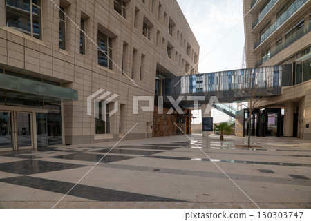 Modern Buildings with Skybridge in King Abdullah Financial District, Riyadh. Modern Buildings with Skybridge in King Abdullah Financial District, Riyadh. 130303747