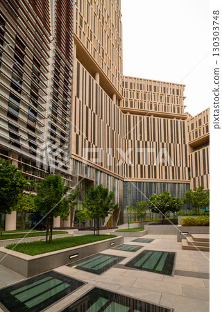 Modern architecture of the King Abdullah Financial District KAFD in Riyadh, Saudi Arabia. Modern architecture of the King Abdullah Financial District KAFD in Riyadh, Saudi Arabia. 130303748