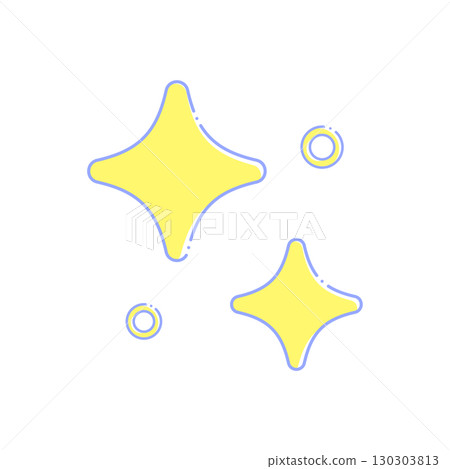 Sparkling light line drawing icon - Simple and stylish yellow sparkling decorative design material set Sparkling light line drawing icon - Simple and stylish yellow sparkling decorative design material set 130303813