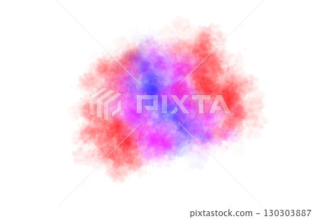 Colorful red blue and magenta smoke cloud on transparent background with soft diffusion isolated in vertical shape and glowing texture 130303887