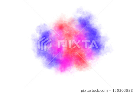 Colorful red blue and magenta smoke cloud on transparent background with soft diffusion isolated in vertical shape and glowing texture 130303888