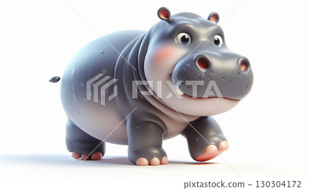 3D funny baby hippo cartoon 130304172