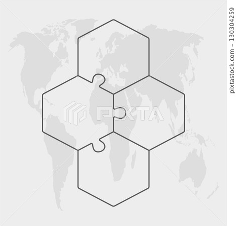 Puzzle diagram infographic process on 4 parts 130304259