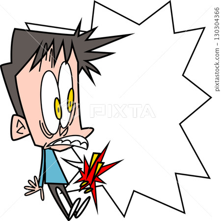 A man who is upset about something with a speech bubble 130304366