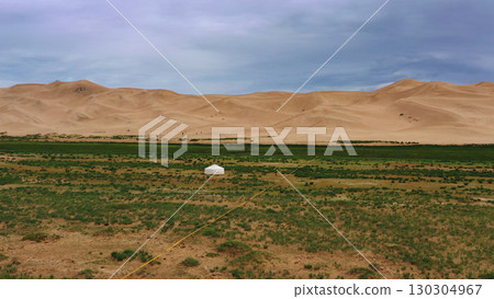 lonely yurt near the sand dunes 130304967