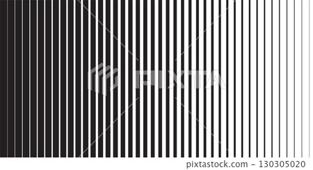 Black and white striped halftone gradient lines texture. Fading vertical stripes gradation background from thin to thick. Halftone parallel lines pattern. Vector illustration 130305020