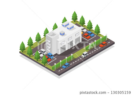 Isometric fire station Isometric fire station 130305159