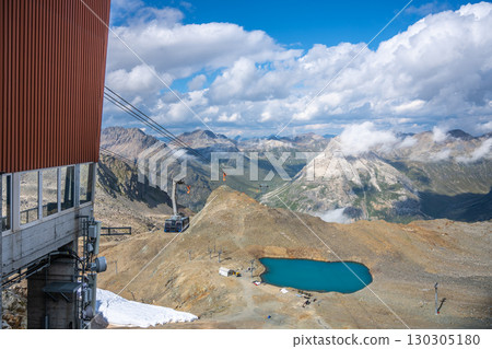 Experience breathtaking views from the Diavolezza Cable Car, overlooking stunning alpine landscapes and glaciers in the Bernina Range of Switzerland. A must-visit destination for nature lovers. 130305180