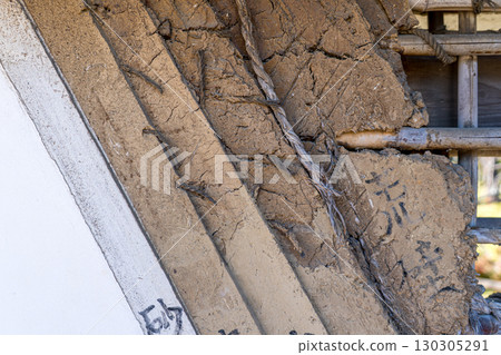Traditional Japanese earthen wall structure Traditional Japanese earthen wall structure 130305291