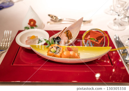 Stylish and delicious course meals served at weddings 130305338