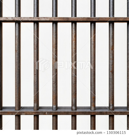 Close Up of Metal Fence With Bars. Generative AI Close Up of Metal Fence With Bars. Generative AI 130306115