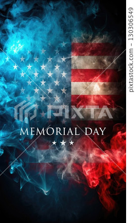 American Flag Billowing With Smoke. Generative AI 130306549