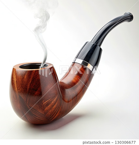 Smoking Pipe Emitting Smoke. Generative AI 130306677