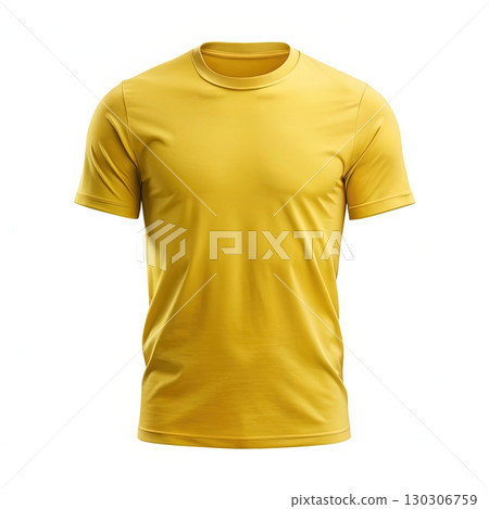 Yellow T-Shirt on White Background. Generative AI Yellow T-Shirt on White Background. Generative AI 130306759