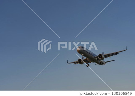 Sendai Airport at dusk, airplane landing, Natori City, Miyagi Prefecture 130306849