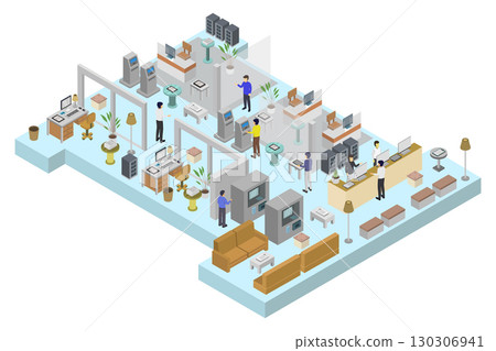 Isometric bank room 130306941