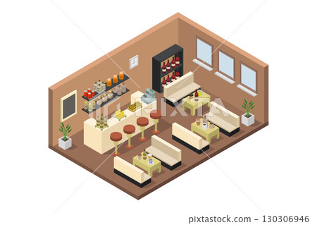 Isometric bar room 130306946