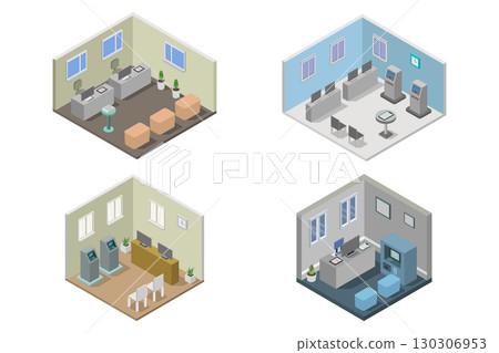 Isometric bank room Isometric bank room 130306953
