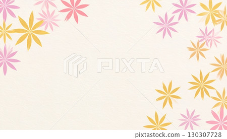 春天色彩日式花卉圖案背景可愛的日本紙風格框架材料 130307728