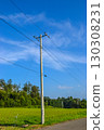 Landscape with blue sky and utility poles 130308231