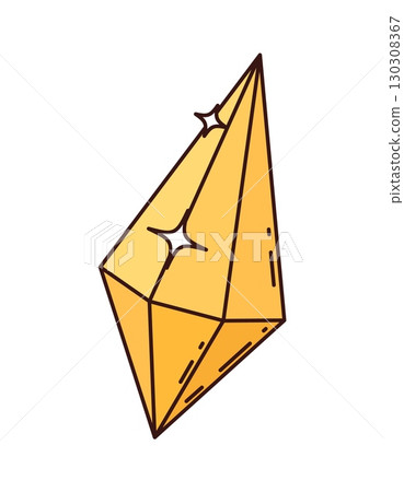 Cartoon groovy pirate or corsair treasure gemstone for Caribbean adventure, vector icon. Pirate Treasure Island or corsair snatch of diamond jewel or gemstone with sparkle shine in groovy cartoon 130308367