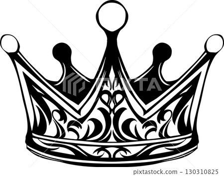 簡單的皇冠線描插畫素材 130310825