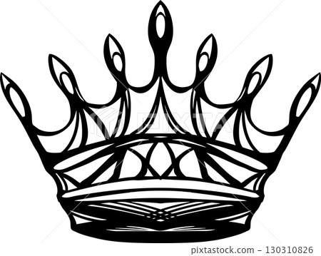 Simple crown illustration material 130310826