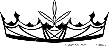 時尚的皇冠線描插圖 130310827