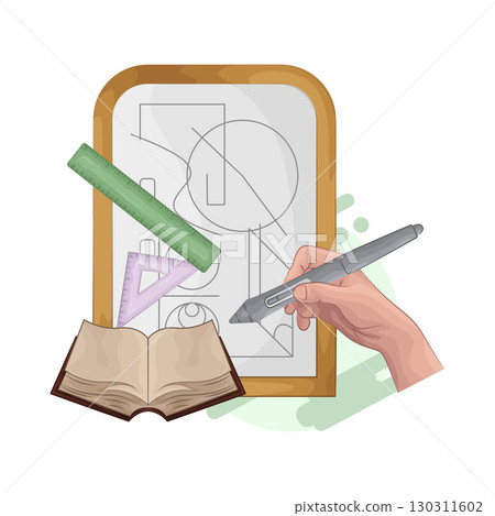 Illustration of Whiteboard and book Illustration of Whiteboard and book 130311602