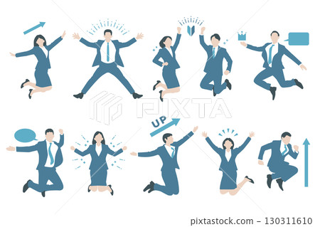 動態跳躍姿勢商務人士插畫素材 動態跳躍姿勢商務人士插畫素材 130311610