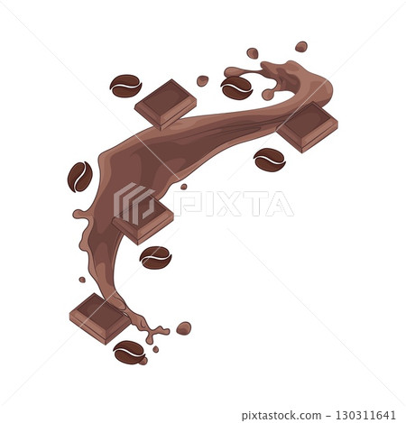 Illustration of Chocolate and coffee splash Illustration of Chocolate and coffee splash 130311641