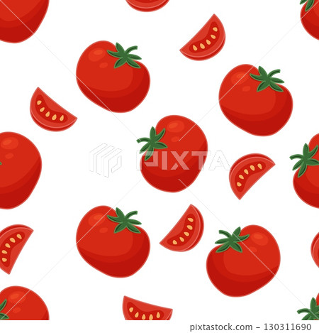 Seamless tomato pattern on white background Seamless tomato pattern on white background 130311690