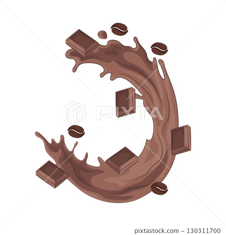 Illustration of Chocolate and coffee splash Illustration of Chocolate and coffee splash 130311700