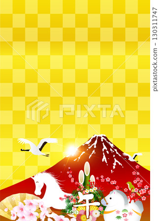 馬年賀卡十二生肖背景 130311747