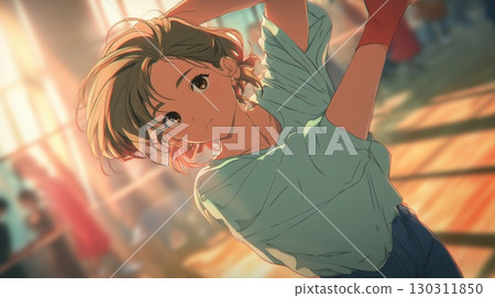Illustration of a dancing anime-style female character 130311850