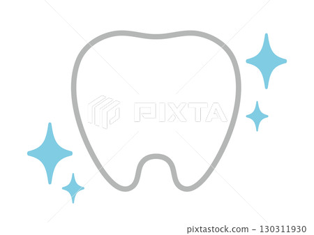 Beautiful teeth, sparkling, healthy, illustration, vector icon 130311930