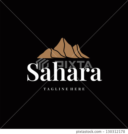 Sahara desert logo simple modern minimalist design with simple line concept, symbol template illustration design Sahara desert logo simple modern minimalist design with simple line concept, symbol template illustration design 130312178