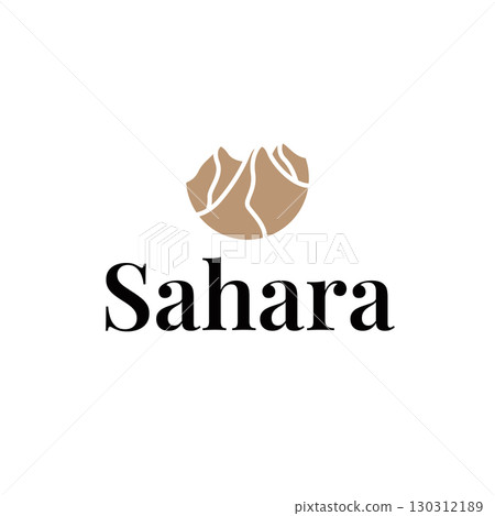 Sahara desert logo simple modern minimalist design with simple line concept, symbol template illustration design Sahara desert logo simple modern minimalist design with simple line concept, symbol template illustration design 130312189