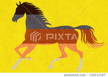 馬年賀卡十二生肖背景 130312307