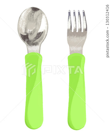 兒童湯匙叉（綠色） 130312416