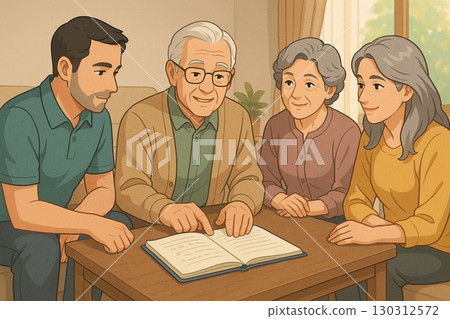 與家人討論未來的生活 130312572