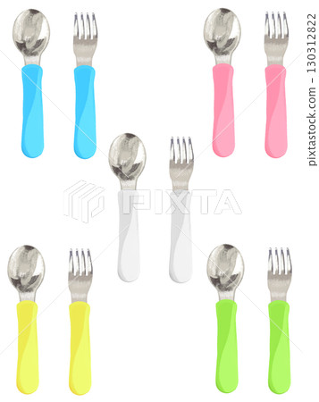 兒童湯匙和叉子(5種顏色) 兒童湯匙和叉子(5種顏色) 130312822